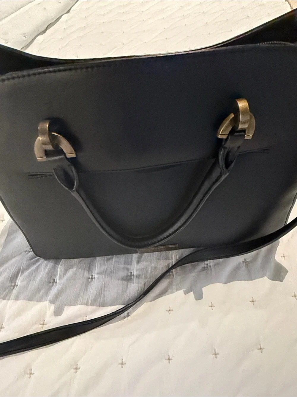 Zac Posen Black Satchel with Gold Hardware
